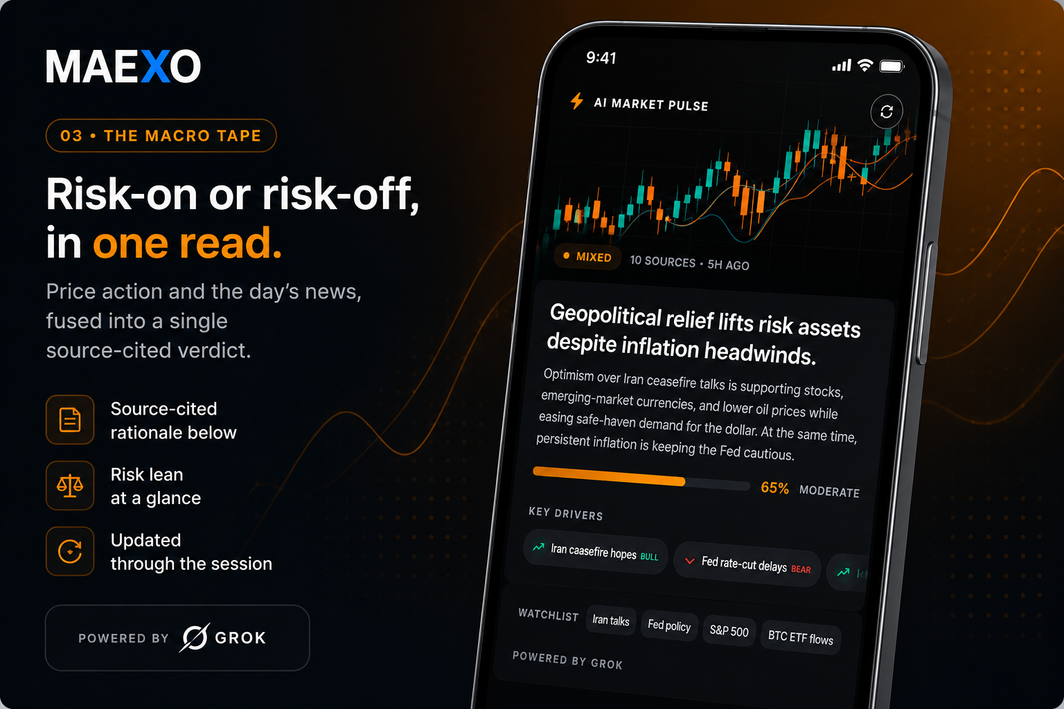 AI Market Pulse promotional visual for MAEXO