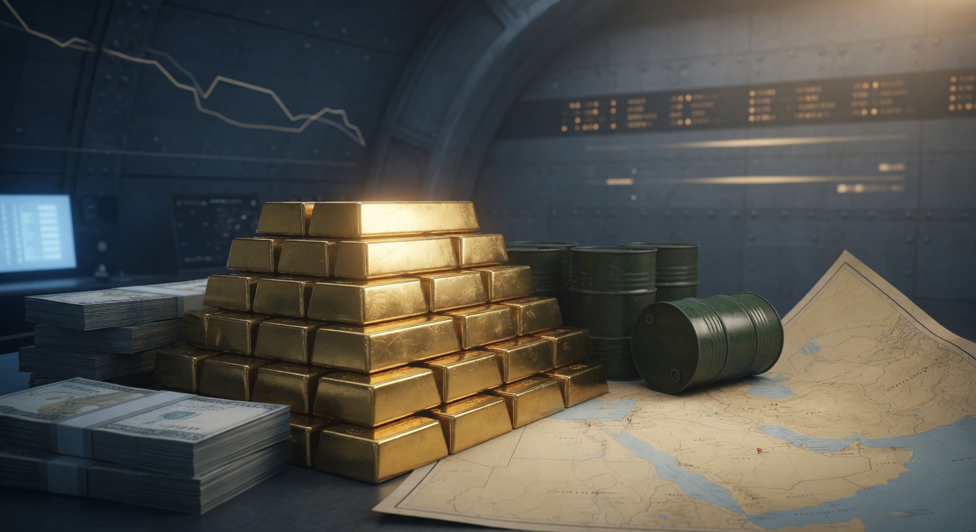 Gold Rises as Oil Eases and Treasury Yields Decline on Middle East Hopes