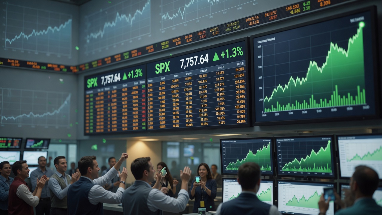 S&P 500 Hits Record Close at 7,757.64 as Nasdaq Surges 1.3%