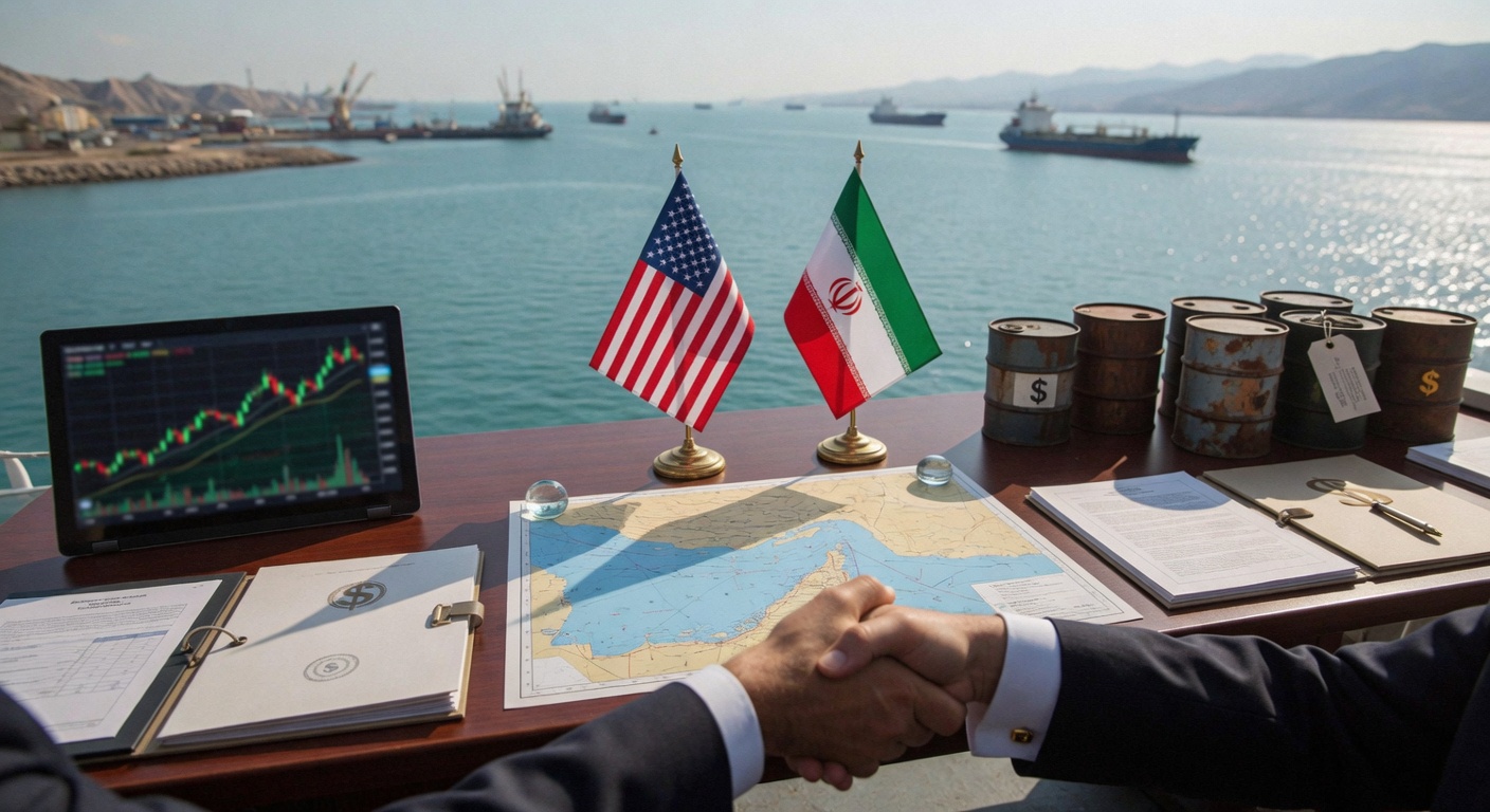 Global stocks near record highs as oil falls on US-Iran deal optimism
